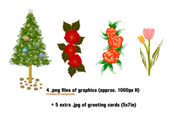 Download Set of Floral Graphics and Cards - Floral Collection