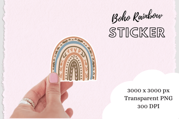 Download Boho Chic Rainbow Sticker - Boho Collection