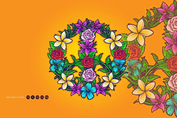 Download Boho Chic Flower Peace Symbol - Boho Collection
