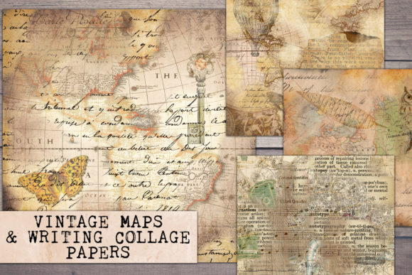 Download Maps and Old Writing Collage Papers - Old Collection