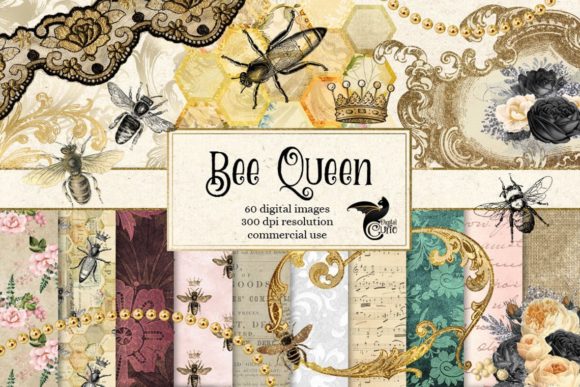 Download Bee Queen Digital Scrapbook Kit - Digital scrapbook kit Collection