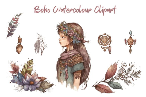 Download Boho Watercolour Clipart - Boho Collection