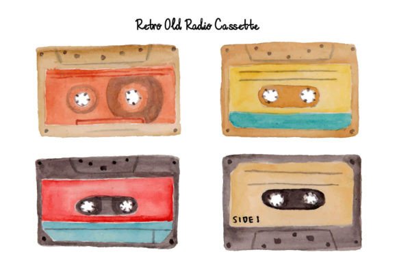 Download Vintage Old Retro Cassette Watercolor - Old Collection