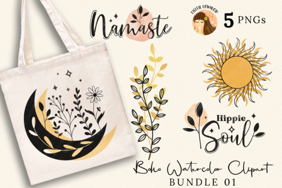 Download Boho Watercolor Clipart Bundle 01 - Boho Collection