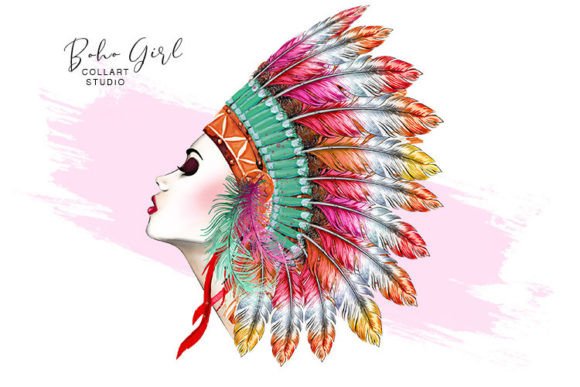 Download Tribal Girl, Boho Clipart, Bohemian - Boho Collection