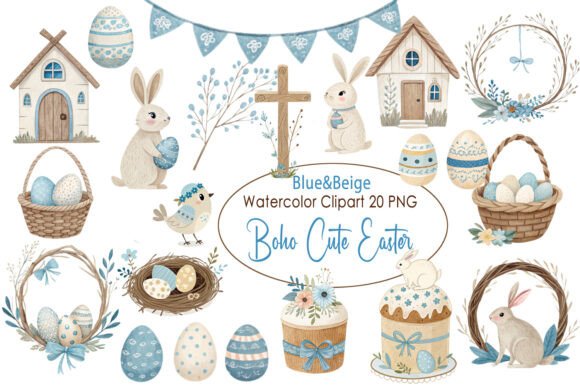 Download Cute Easter Clipart Boho Watercolor Png - Watercolor png Collection