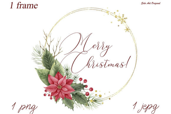 Download Christmas Floral Frame,Poinsettia,holly - Floral Collection