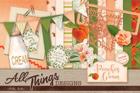 Download Peaches &amp; Cream Digital Scrapbook Kit - Digital scrapbook kit Collection