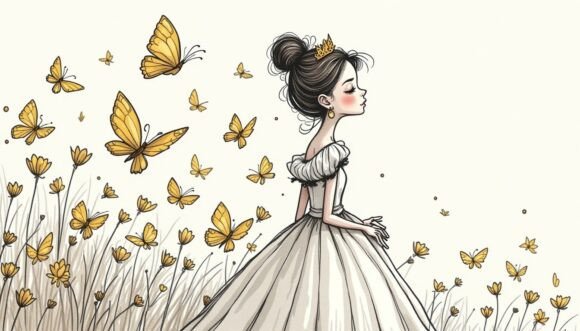 Download Princess with Floating Golden Butterflie - Old Collection