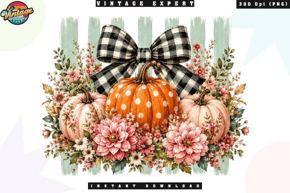 Download Floral Pumpkin Farmhouse Fall PNG - Floral Collection