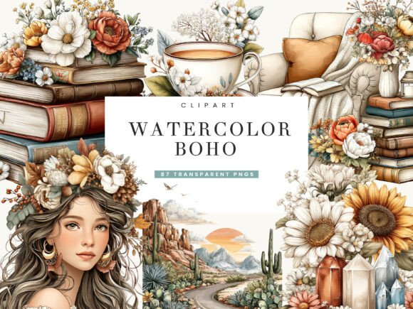 Download Watercolor Boho Clipart Bundle - Premium Resources