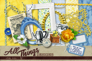 Download Coffee Digital Scrapbook Kit - Digital scrapbook kit Collection
