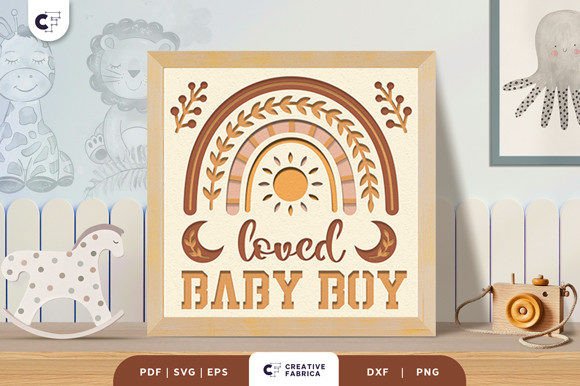 Download Loved Baby Boy Boho Rainbow 3D Paper Cut - Boho Collection