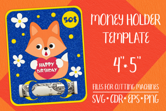 Download Fox Birthday Card Money Holder Template - Old Collection